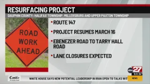 Route 147 project to resume in March, officials say