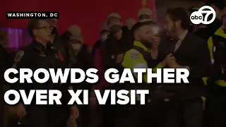 Several arrested as crowds gather near White House for Chinese President's visit