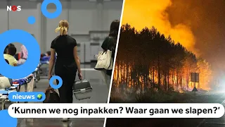 Vacationers flee campsite due to wildfires in France