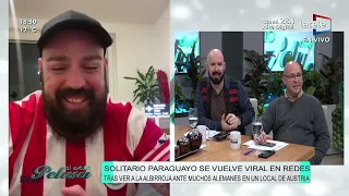 Paraguayan man watched the Albirroja match in front of many Germans in Austria.