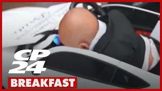 Baby falls asleep at the wheel during his grand entrance at wedding