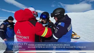 TÂNĂR ACCIDENTAT LA SKI ÎN STAȚIUNEA SINAIA - SALVAMONTIȘTII AU AVUT 9 INTERVENȚII ÎN ACEEAȘI ZI