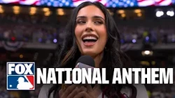 Kylie Cantrall performs National Anthem ahead of Rays vs Brewers World Series Game 2
