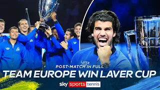 Team Europe win Laver Cup! | FULL trophy presentation and celebrations post-match