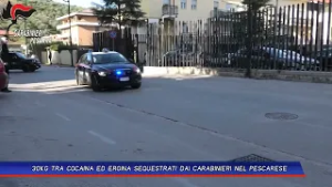 30KG TRA COCAINA ED EROINA SEQUESTRATI DAI CARABINIERI NEL PESCARESE