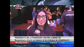 President of the Teatro Juárez Foundation in Barquisimeto provides an update on rehabilitation work