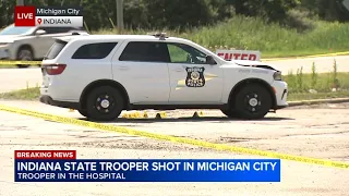 Indiana trooper shot in Michigan City