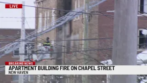 Crews battling fire on Chapel Street in New Haven
