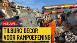 Collapsed apartment building and crashed helicopter in disaster drill in Tilburg | Omroep Brabant