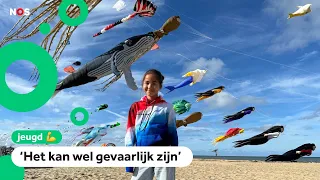 Juliette is the only child participating in the kite festival