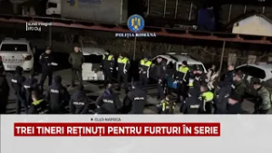 TREI TINERI REȚINUȚI PENTRU FURTURI ÎN SERIE