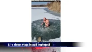 Și-a riscat viața în apă înghețată