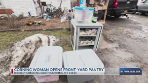 Corning woman opens food pantry in her front yard