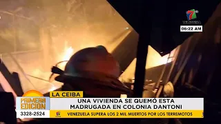 Voraz incendio consume una vivienda en la colonia D´Antoni en La Ceiba