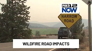Wildfires impacting roadways in central and eastern Oregon