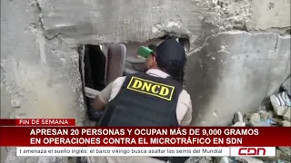 Apresan 20 personas y ocupan más de 9,000 gramos en operaciones contra el microtráfico en SDN