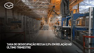 Taxa de desocupação recua 0,5% em relação ao último trimestre