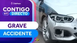 RESTRICTED LANE: Car and motorcycle involved in major crash in Huechuraba - Contigo en Directo
