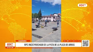 Cajamarca: Provincial Municipality begins street patching at the Plaza de Armas