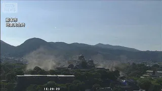 【地震発生の瞬間】熊本城から土ぼこりか　熊本県で最大震度7の地震(2026年7月28日)