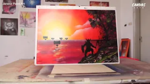 Sunset Boat Painting Time Lapse
