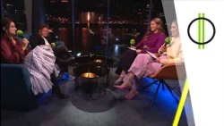 Hegedűs Bori és Tempfli Erik az Esti Kornél stúdiójában