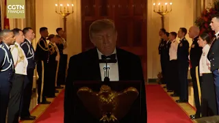 Le président Trump prononce une allocution lors du banquet de bienvenue