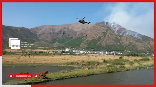Ministria e Mbrojtjes ndërhyn me helikopter në vatrat e zjarrit në Vajkal të Bulqizës