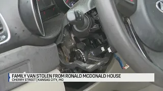 Kansas family's van stolen from Ronald McDonald house while infant received treatment