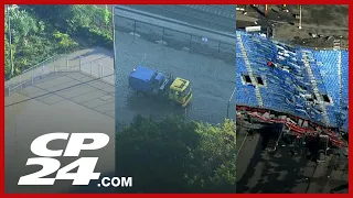 EXCLUSIVE: In the wake of the storm, CP24 / CTV News chopper captures scenes from across the city