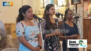 GOAN REPORTER: Standard opening prayer before mass of St Anna at Santana Talaulim.