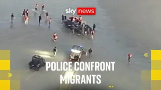 Migrants clash with French police during Channel crossing attempt