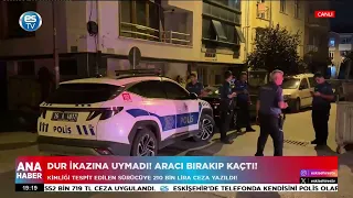 "DUR" ikazına uymadı, aracı bırakıp kaçtı!
