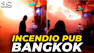 HELL IN BANGKOK: The TERRIBLE MOMENT flames SWALLOW the pub entrance