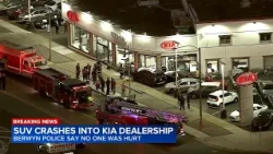 Vehicle crashes into dealership in Berwyn, building evacuated, officials say