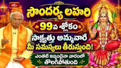 సౌందర్య లహారి 99వ శ్లోకం సాక్ష్యత్తు అమ్మవారే మీ సమస్యలు తీరుస్తుంది! | Soundarya Lahari 99th Sloka