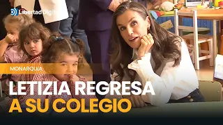 Emotional return: Queen Letizia visits her former school in Oviedo