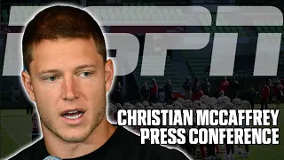 49ers star Christian McCaffrey talks to the media ahead of the #NFLMelbourneGame | #NFL #49ers