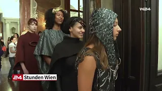 Hot style: Backstage at the dress rehearsal for the Modeschule Hetzendorf fashion show