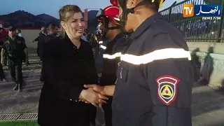 الوفد الوزاري ينهي آداء واجب العزاء لعائلات ضحايا الحرائق بقالمة ويغادر على متن طائرة مروحية