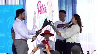 Nicaragua hands over the Central American Freedom Torch to Costa Rica