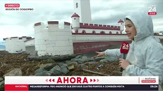 Playa de Avenida del Mar en La Serena queda llena de basura y escombros por sistema frontal