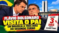 Flávio Bolsonaro visits his father in Brasília three days before the runoff election