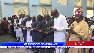 ‎Edo State Governor, Monday Okpebholo Swears In 18 Local Government Chairmen