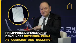 Philippines defence chief denounces note from China as "coercion" and "bullying"