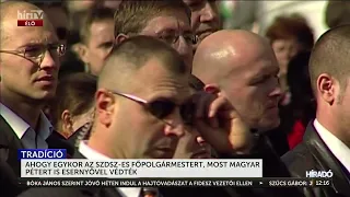 Ahogy egykor az SZDSZ-es főpolgármestert, most Magyar Pétert is esernyővel védték - HírTV