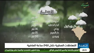 التهاطلات المطرية خلال الـ24 ساعة الماضية