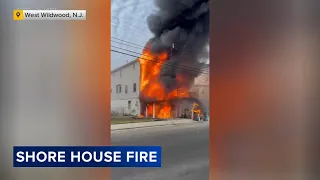 Dog rescued from NJ blaze; flood-damaged golf cart believed to be the cause