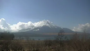 山中湖ライブカメラ タイムラプス映像（2026年2月23日） 提供：UTYテレビ山梨