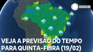 Veja a previsão do tempo para todo o país nesta quinta (19/02)